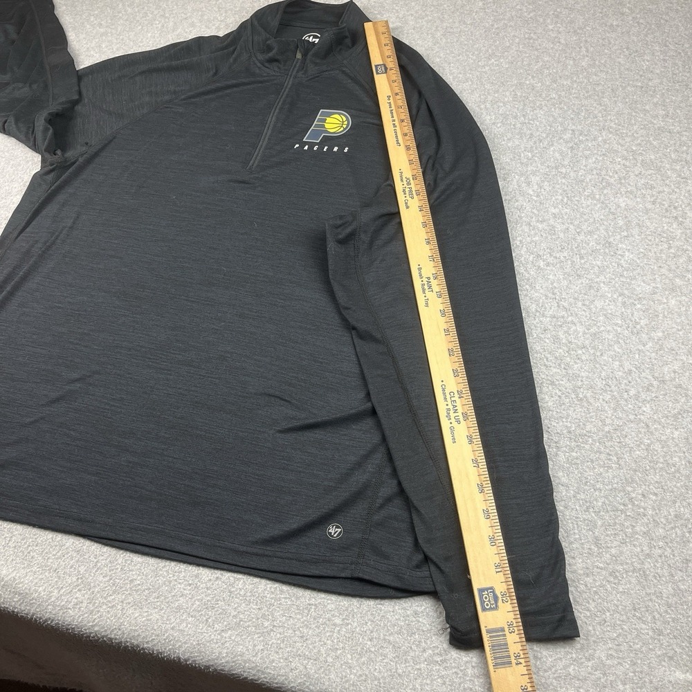 Indiana Pacers Pullover Mens 2XL Gray 47 Brand 1/4 Zip Mock Striped Pullover NBA - Picture 8 of 8